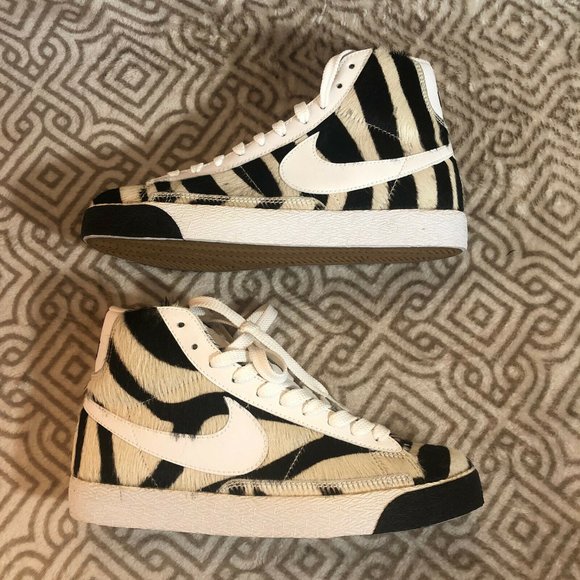NIKE Blazer Mid Premium Women's 8 Zebra 316959-111 - Picture 2 of 8
